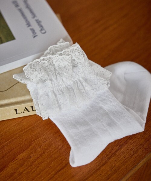 ROPE' PICNIC（ロペピクニック）の「【KIDS/キッズ】レースショートソックス（ソックス/靴下・キッズ・ホワイト・M/S）」の5枚目の写真