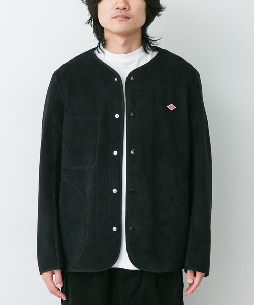 URBAN RESEARCH DOORS（アーバンリサーチドアーズ）の「DANTON　FLEECE COLLARLESS JACKET（テーラードジャケット・メンズ・BLACK/DK.GREY/C.GREY/CHOCOLATE/MARBLE/NAVY BLUE・40/42/44）」の7枚目の写真