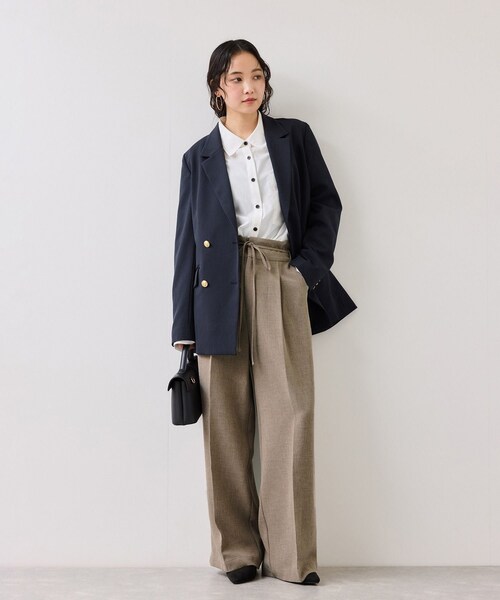 VIS（ビス）の「サマーツイードリボンベルトパンツ/UVケア・イージーケア（その他パンツ・レディース・チャコール/グレー/ベージュ系・M/S/SS）」の18枚目の写真