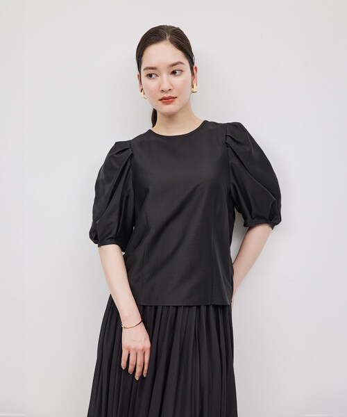 ROPE'（ロペ）の「【新色追加】【洗える】カールマイヤーパフスリーブブラウス【雑誌/メディア掲載】（シャツ/ブラウス・レディース・ホワイト/ブルー/ピンク/ブラック/ベージュ/ブルー系・F）」の13枚目の写真