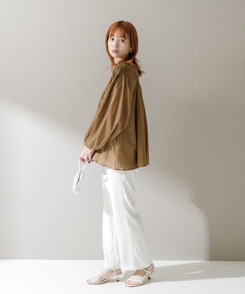 URBAN RESEARCH ROSSO（アーバンリサーチロッソ）の「TORRAZZO DONNA　インドコットンランダムタックブラウス（シャツ/ブラウス・レディース・BROWN/L.PINK/BLACK・FREE）」の10枚目の写真