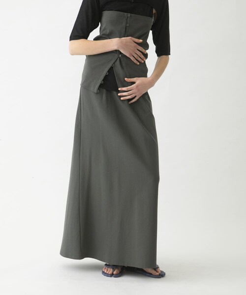 LAATO（ラート）の「flare long  skirt  set（スカート・レディース・シャドウ/チョコレート/ナッツ・Free）」の9枚目の写真