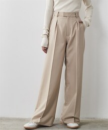 CHIC STYLE | 大きいサイズT/Rワイドパンツシックスタイル(スラックス)