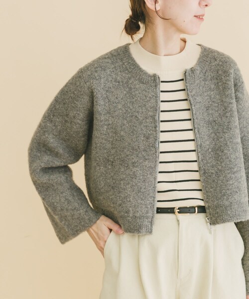 ITEMS URBANRESEARCH（アイテムズ アーバンリサーチ）の「ブークレジップショートカーディガン（カーディガン/ボレロ・レディース・GRY/BRN/RED・Free）」の15枚目の写真