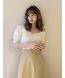 dazzlin | ハートマークギャザーニットトップス(ニット/セーター)