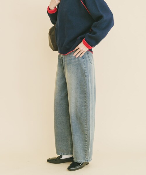 ITEMS URBANRESEARCH（アイテムズ アーバンリサーチ）の「デニムコクーンパンツ（デニムパンツ・レディース・WASHBLU/BLK・S/M）」の14枚目の写真