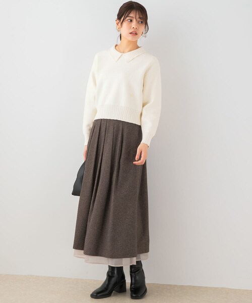 URBAN RESEARCH ROSSO（アーバンリサーチロッソ）の「F by ROSSO　ツイードライクフレアスカート（スカート・レディース・C/GRAY ST/BROWN・36/38）」の18枚目の写真