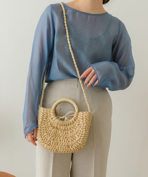 RODE SKO（ロデスコ）の「ミニラウンドハンドルカゴバッグ（かごバッグ・レディース・GRAY MIX/BEIGE MIX/NATURAL・one）」の18枚目の写真