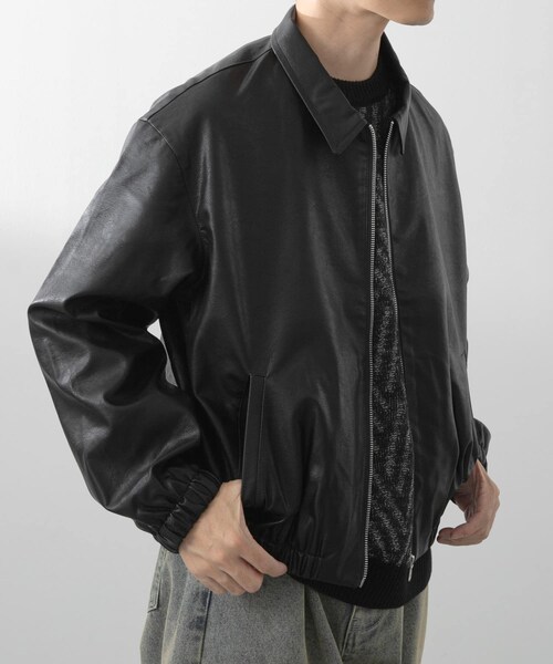 ITEMS URBANRESEARCH（アイテムズ アーバンリサーチ）の「F.L. ジップアップ ジャケット（ライダースジャケット・メンズ・BLK/FADED BLK/BRN/FADED BRN・M/L）」の8枚目の写真