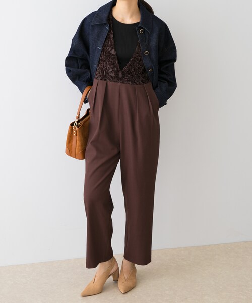 URBAN RESEARCH ROSSO（アーバンリサーチロッソ）の「F by ROSSO　モールレース切替オールインワン（サロペット/オーバーオール・レディース・BROWN/BLACK・36/38）」の18枚目の写真