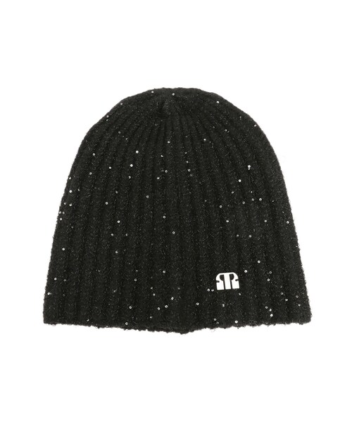 MURUA（ムルーア）の「スパンコールラメビーニー（ニットキャップ/ビーニー・レディース・アイボリー/ブラック・F）」の6枚目の写真