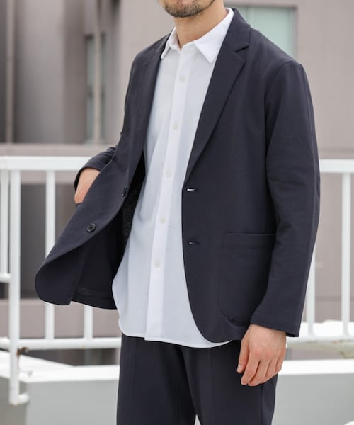 URBAN RESEARCH ROSSO（アーバンリサーチロッソ）の「『WEB限定』『セットアップ対応/XLサイズあり』コンフォータブルドライジャケット（テーラードジャケット・メンズ・NAVY/CHARCOAL/BLACK・S/M/L/XL）」の3枚目の写真