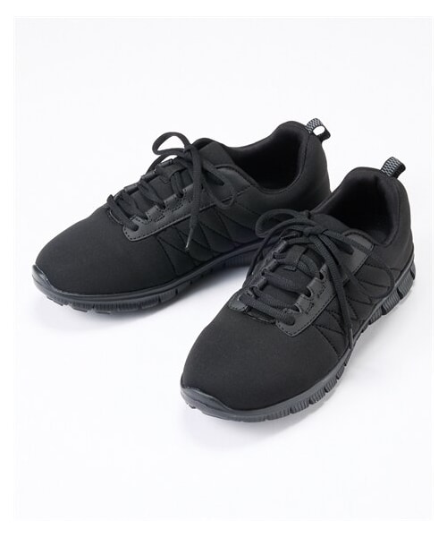 nissen（ニッセン）の「超軽量スポーティースニーカー（ワイズ３Ｅ）（スニーカー・メンズ・ネイビー×イエロー/グレー杢×ピンク/グレー杢×ホワイト/黒×ミントグリーン/黒×黒/白×白(白底)/サックス×ホワイト/黒(マットスムース)×白底/ホワイト(マットスムース)/ダスティピンク(マットスムース)/グレー(マットスムース)/黒×黒(黒底)/杢グレー×パープル(白底)/黒(マットスムース)・S=22.0~22.5cm/M=23.0~23.5cm/L=24.0~24.5cm/LL=25.0~25.5cm）」の6枚目の写真