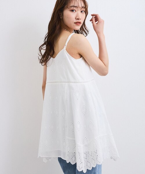 VIS(ビス)の「カットワークレースキャミミニワンピース(ワンピース・レディース・ブラック/オフホワイト・F)」の12枚目の写真