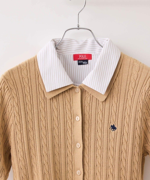 VIS(ビス)の「【POLO BCS】VIS別注ケーブルドッキング衿付きカーディガン(カーディガン/ボレロ・レディース・グレー/ベージュ/ネイビー・F)」の11枚目の写真