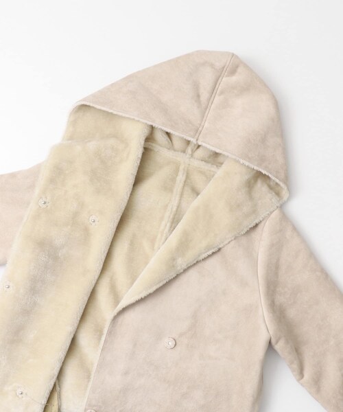 SENSE OF PLACE by URBAN RESEARCH(センスオブプレイスバイアーバンリサーチ)の「フーデッドムートンコート(ムートンコート・レディース・NAVY/GREIGE・FREE)」の11枚目の写真