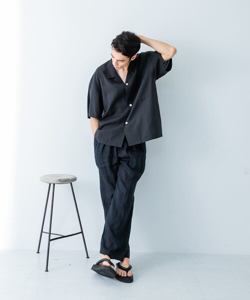 URBAN RESEARCH(アーバンリサーチ)の「『UR TECH DRYLUXE』高機能リネンシャツジャケット(シャツ/ブラウス・メンズ・FADE BLACK/BEIGE/BURGUNDY・M/L)」の17枚目の写真