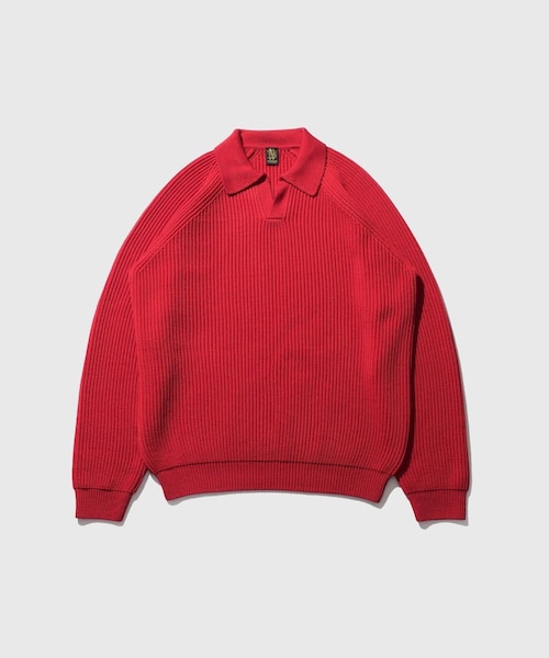 ADAM ET ROPE'（アダムエロペ）の「《別注》【BATONER/バトナー】EX SOLIDWOOL RIB SKIPPER（ニット/セーター・メンズ・ブラック/ダークブラウン/レッド・2/3/4）」の8枚目の写真