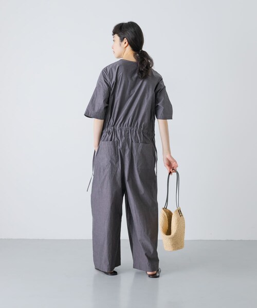 かぐれ（カグレ）の「『2サイズ展開』ワイドオールインワン（つなぎ/オールインワン・レディース・SANDBEIGE/CHARCOAL・0/1）」の10枚目の写真