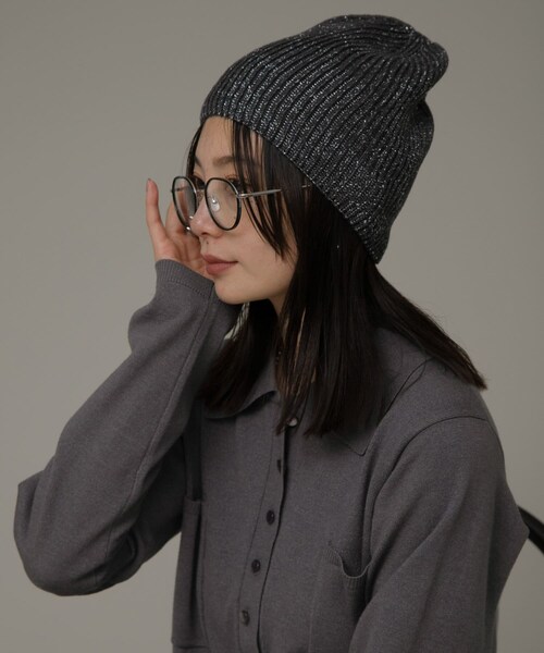 URBAN RESEARCH Sonny Label（アーバンリサーチサニーレーベル）の「ラメニットワッチ（ニットキャップ/ビーニー・レディース・Lグレー/グレー/ネイビー・one）」の10枚目の写真