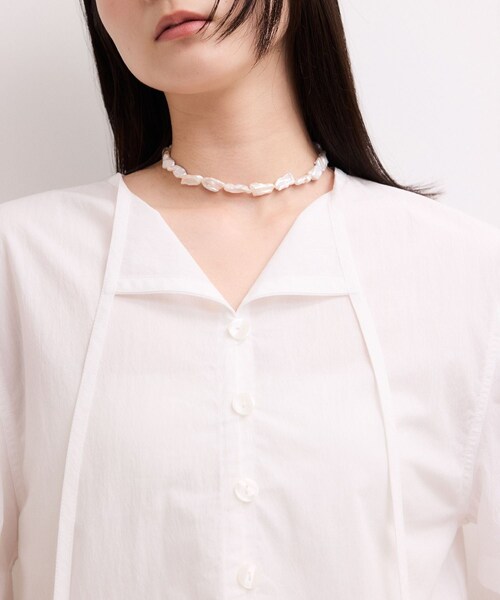 ADAM ET ROPE'（アダムエロペ）の「【WEB限定】タックスリーブブラウス（シャツ/ブラウス・レディース・ブラック/ホワイト/サックス・F）」の9枚目の写真