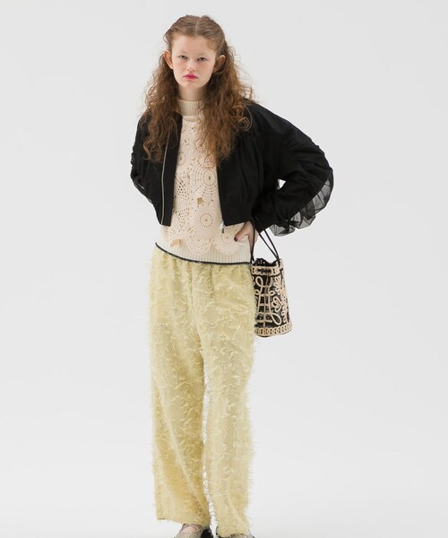 SENSE OF PLACE by URBAN RESEARCH（センスオブプレイスバイアーバンリサーチ）の「チュールレイヤードブルゾン（ブルゾン・レディース・IVORY/BLACK/L.BLUE・one）」の20枚目の写真