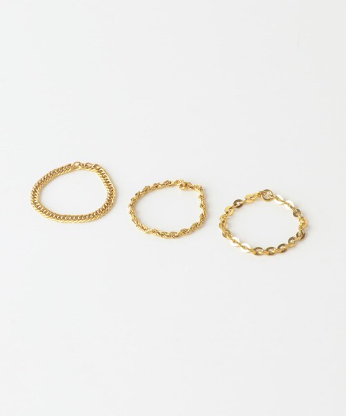SMELLY（スメリー）の「ステンレス3セットチェーンリング（リング・レディース・GLD・-）」の6枚目の写真