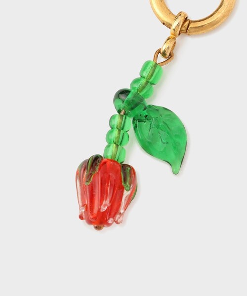 ROPE'（ロペ）の「【Ninfa Handmade（ニンファハンドメイド）】Rose Hoops｜ピアス（ピアス（両耳用）・レディース・レッド・F）」の5枚目の写真