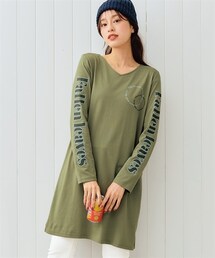 nissen | 大きいサイズデザインいろいろ選べる綿混プリントカットソーチュニック(チュニック)