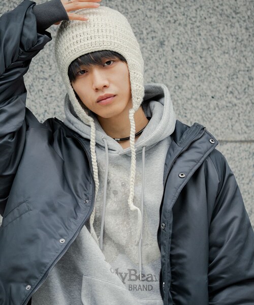 SENSE OF PLACE by URBAN RESEARCH（センスオブプレイスバイアーバンリサーチ）の「イヤーフラップニットキャップ（ニットキャップ/ビーニー・メンズ・IVORY/BLACK/GRAY・one）」の7枚目の写真