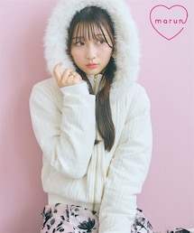 nissen | ＜大きいサイズ＞ショート丈ケーブルニット中綿ブルゾン marun