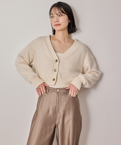 NERGY（ナージー）の「【ウォッシャブル対応】チュールコンビニットカーディガン（カーディガン/ボレロ・レディース・グレー/オフホワイト・F）」の17枚目の写真