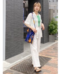 Ungrid | ハイウエストリネンテーパードパンツ(その他パンツ)