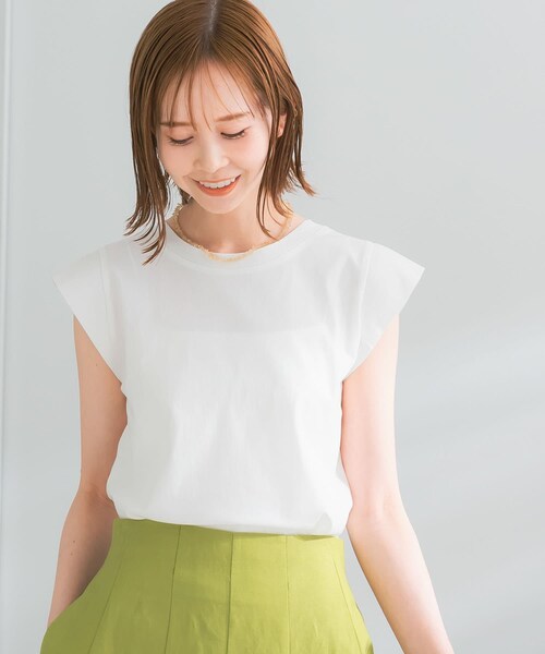 URBAN RESEARCH ROSSO（アーバンリサーチロッソ）の「フレンチTシャツ（Tシャツ/カットソー・レディース・BROWN/OFFWHITE/CHARCOAL/BLACK/TURQUOISE/PINK・FREE）」の8枚目の写真