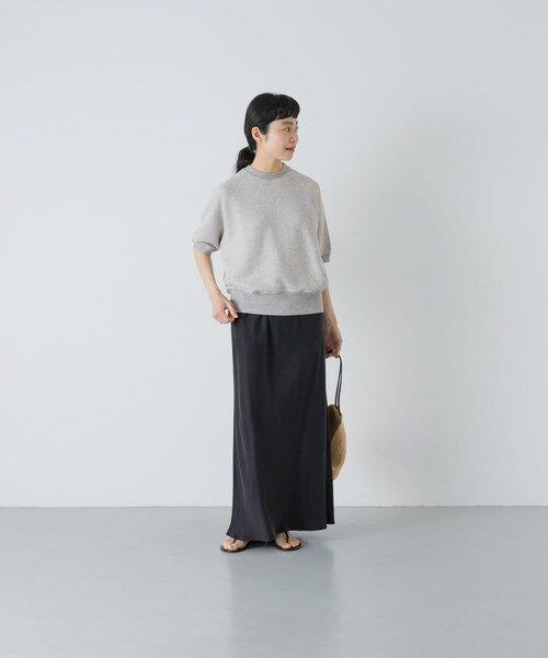 かぐれ（カグレ）の「コットンリヨセル半袖スウェット（スウェット・レディース・LIGHT GRAY/OATMEAL/NAVY・Free）」の9枚目の写真