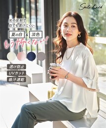 nissen | 大きいサイズ キャンディースリーブプルオーバー（透けにくい素材・吸汗速乾・UVカット）(Tシャツ/カットソー)