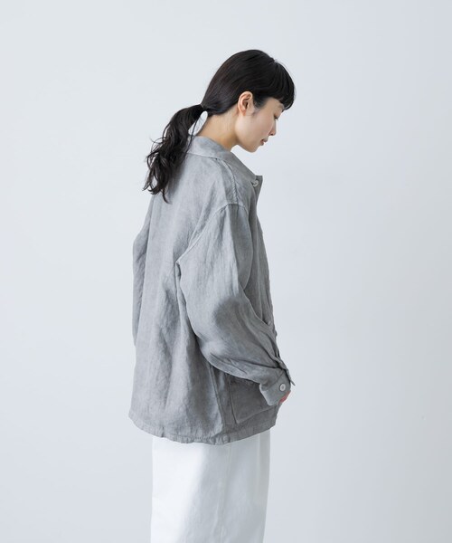 かぐれ（カグレ）の「MITTAN　和紙大麻ジャケット(ベンガラ染)（シャツ/ブラウス・レディース・ベンガラ白/松煙・2）」の14枚目の写真