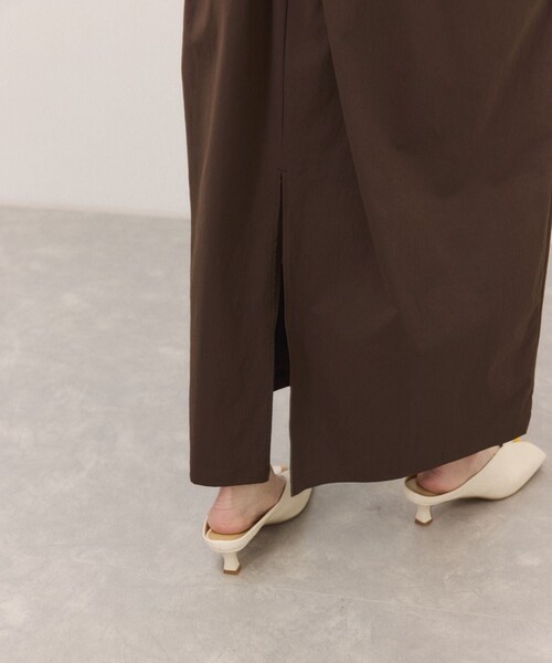 ADAM ET ROPE'（アダムエロペ）の「ハーフスリーブタフタワンピース（シャツワンピース・レディース・ブラック/ダークブラウン・F）」の15枚目の写真