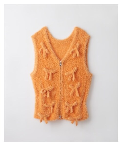 nissen（ニッセン）の「ダブルジップリボンベスト（ベスト・レディース・オレンジ/黒・1(M~L)/2(L~LL)）」の4枚目の写真