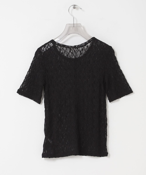 URBAN RESEARCH（アーバンリサーチ）の「ストレッチレースコンパクトTシャツ（Tシャツ/カットソー・レディース・OFF WHITE/BLACK・Free）」の22枚目の写真