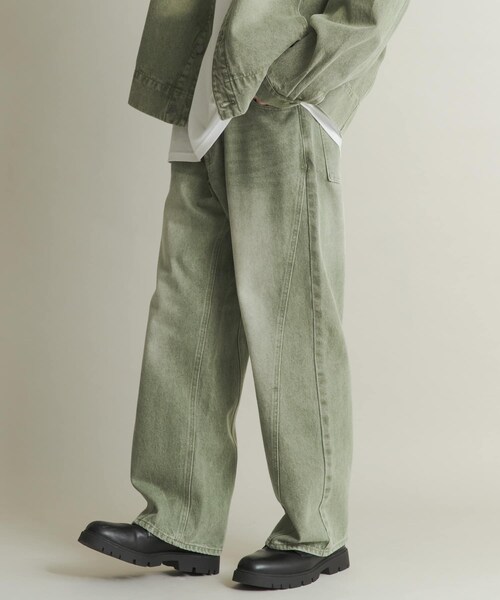 SENSE OF PLACE by URBAN RESEARCH（センスオブプレイスバイアーバンリサーチ）の「ツイストデニムワイドパンツ（デニムパンツ・メンズ・GREEN/L.INDIGO・M/L）」の6枚目の写真