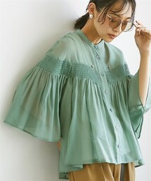 CHIC STYLE | 大きいサイズゴムシャーリングブラウスシックスタイル(シャツ/ブラウス)