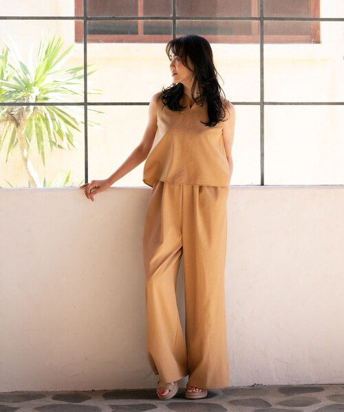 ROPE'（ロペ）の「バックオープンオールインワン/イージーケア（つなぎ/オールインワン・レディース・ブラック/ベージュ/ブルー・F）」の5枚目の写真