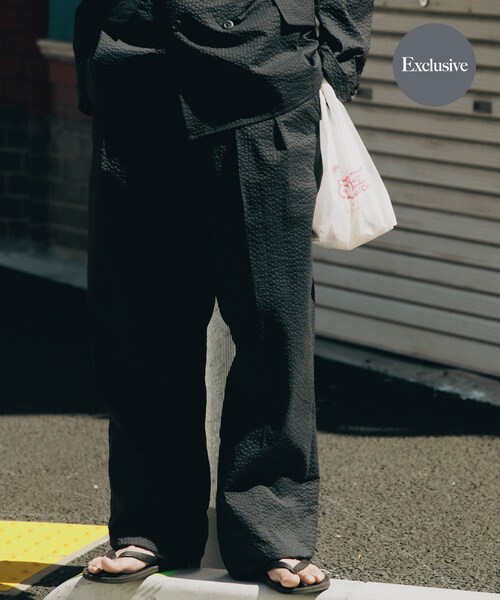 URBAN RESEARCH(アーバンリサーチ)の「『別注』NEAT×URBS DOT'S SEERSUCKER WIDE(その他パンツ・メンズ・BLACK/BROWN・44/46/48/50)」の3枚目の写真