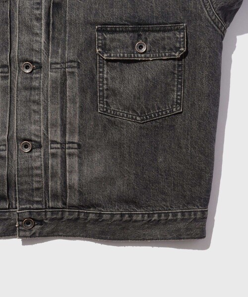 ADAM ET ROPE'（アダムエロペ）の「【DAIRIKU/ダイリク】2PKT Vinatge Denim Jacket（デニムジャケット・メンズ・ブラック・L/M/S）」の9枚目の写真