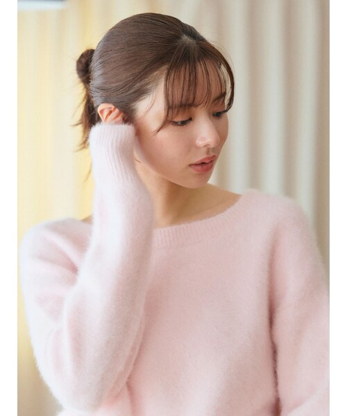 TONAL（トーナル）の「PREMIUM FOX×CASHMERE Vネックプルオーバー（ニット/セーター・レディース・オフホワイト/グレー/ピンク/アイスブルー/ベージュ・M）」の14枚目の写真