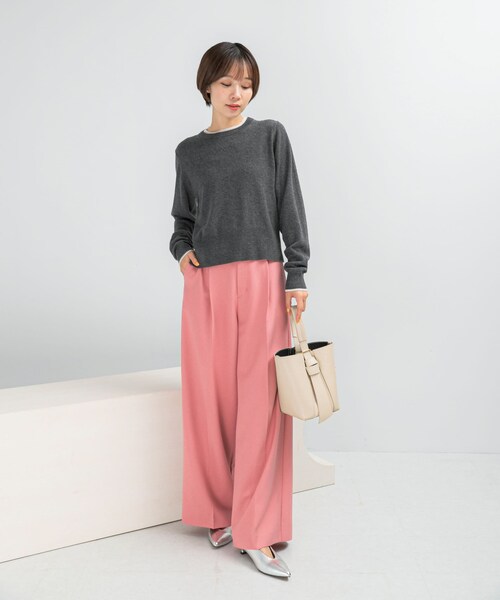 URBAN RESEARCH ROSSO（アーバンリサーチロッソ）の「カシミヤ混バイカラーコンパクトニット（ニット/セーター・レディース・OFF×ORG/GRAY×OFF/RED×OFF/NAVY×SAX・Free）」の17枚目の写真