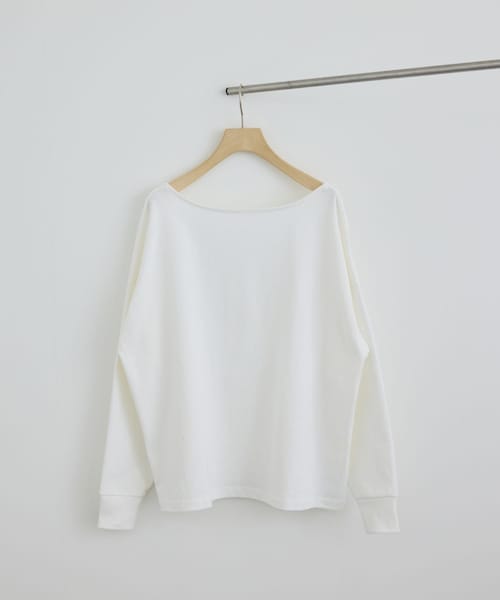 ADAM ET ROPE'(アダムエロペ)の「【ONIT(オニット)】SUPER AMERICAN DRYCOTTON BACKOPEN LONGSLEEVE T(Tシャツ/カットソー・レディース・ホワイト/ネイビー・1)」の1枚目の写真