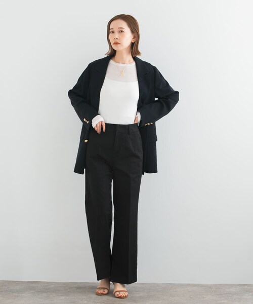 URBAN RESEARCH ROSSO（アーバンリサーチロッソ）の「セミフレアチノパンツ（チノパンツ・レディース・BLACK/IVORY/NAVY BLUE・36/38）」の21枚目の写真