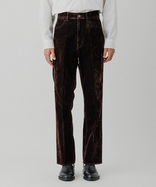 ADAM ET ROPE'（アダムエロペ）の「【ISKO】フロッキーデニム ストレートスラックス / ADAM ET ROPE' JEANS -IMAG-（デニムパンツ・メンズ・ブラック系/ダークブラウン系・L/M）」の9枚目の写真